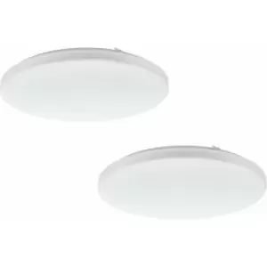 Image of Loops - 2 pack Wall Flush Ceiling Light Colour White Shade White Plastic Bulb LED 33.5W