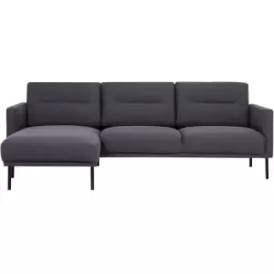 Image of Larvik Chaiselongue Sofa (LH) - Anthracite , Black Legs - Soul Anthracite, Black Legs