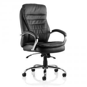 Image of Trexus Rocky Executive Chair High Back With Arms Leather Black Ref