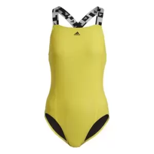 Image of adidas Tape Swimsuit Womens - Yellow