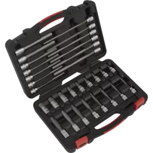 Image of Sealey 30 Piece 3/8" Drive Hexagon Socket Bit Set 3/8"