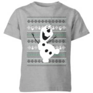 Image of Disney Frozen Olaf Dancing Kids Christmas T-Shirt - Grey - 3-4 Years