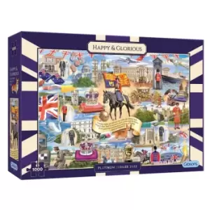 Image of Gibsons Platinum Jubilee 2022 - Happy and Glorious 1000 Piece Jigsaw Puzzle