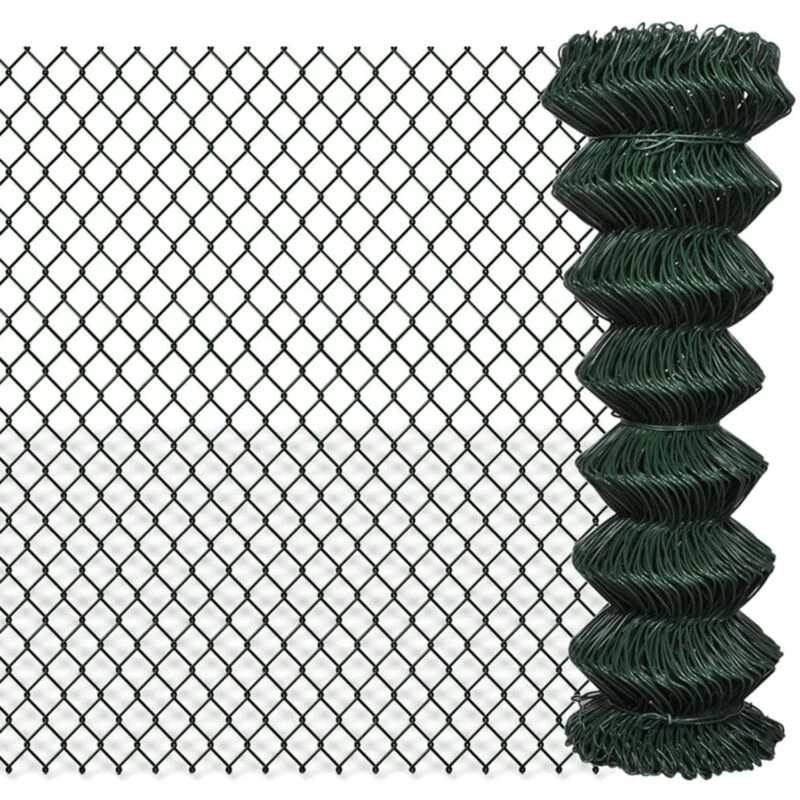 Image of vidaXL Chain Fence 1.25x15m Green Garden Patio Wire Mesh Panel Fencing Barrier