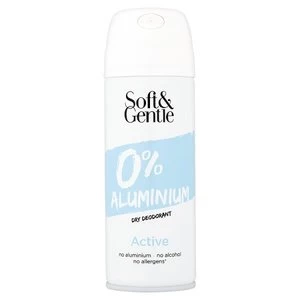 Image of Soft and Gentle 0 percent Aluminium Dry Deodorant - Active 150ml