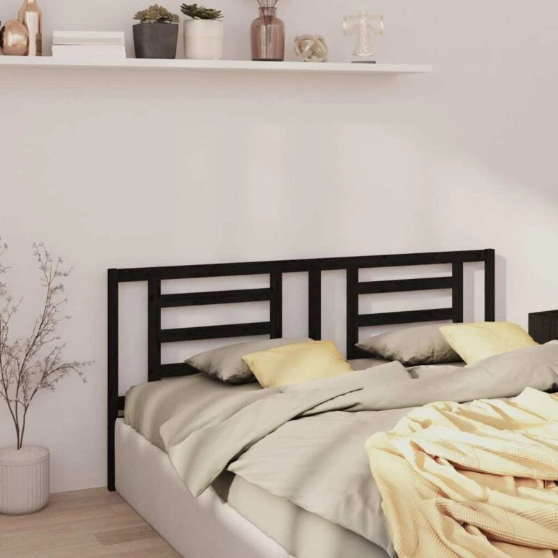 Image of VIDAXL Bed Headboard Black 206x4x100cm Solid Pine Wood Vidaxl 8720287007258
