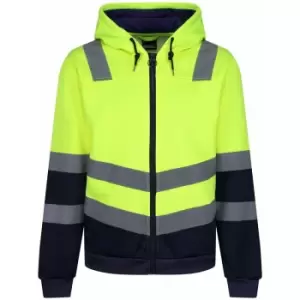 Image of Regatta Mens Pro Hi-Vis Full Zip Jacket (M) (Yellow/Navy) - Yellow/Navy