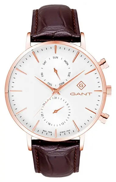 Image of GANT G121006 PARK HILL Day-Date II (43.5mm) White Dial / Watch