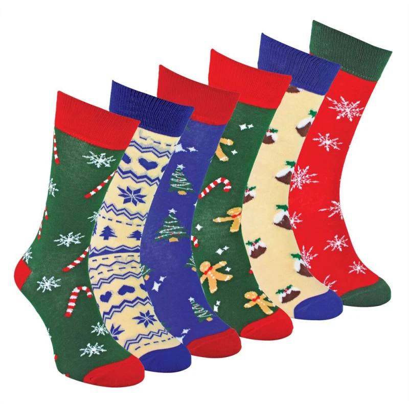 Image of Sock Snob 6-11 Sock Snob Christmas Socks - 6 Pack / 6-11 UK