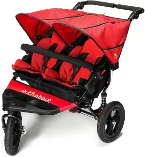 Image of Out n About Nipper Double V4 Pushchair, Red