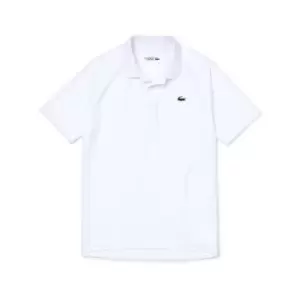 Image of Mens Lacoste SPORT Breathable Run-Resistant Interlock Polo Shirt Size 5 - L White