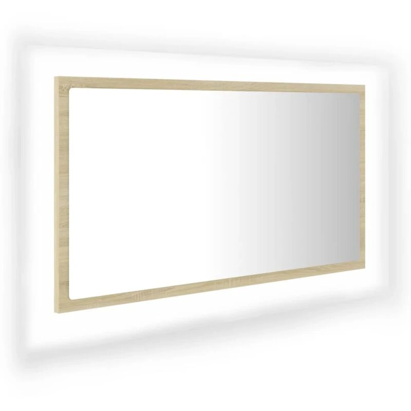 Image of VIDAXL Vidaxl - LED Bathroom Mirror Sonoma Oak 80x8.5x37cm Acrylic 8720286221129