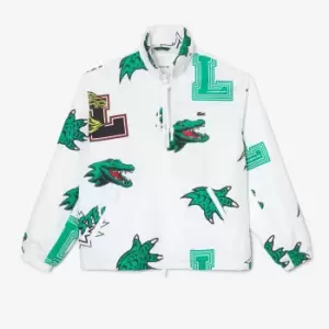 Image of Unisex Lacoste Holiday Water-Repellent Taffeta Jacket Size 5 - L White