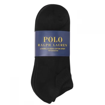 Image of POLO RALPH LAUREN Six Pack Classic Trainer Socks - Black 001