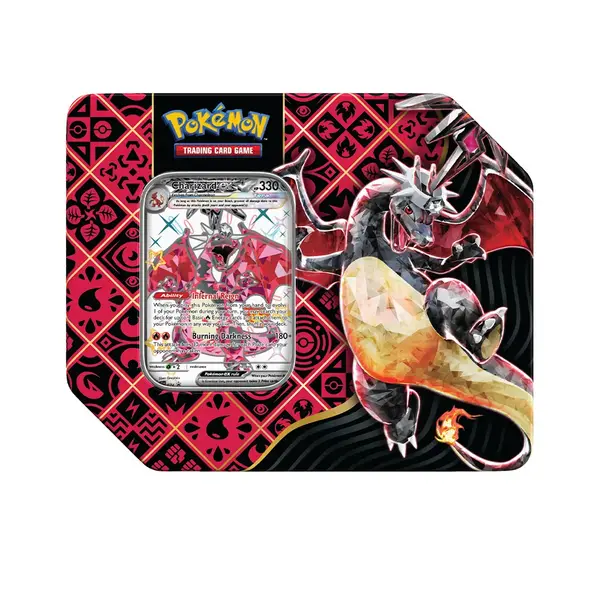Image of Pokemon Trading Card Game: Scarlet & Violet 4.5 Paldean Fates 5 - Booster Tin Great Tusk/Iron Treads/Charizard