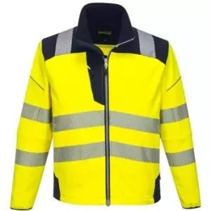 Image of PW3 Hi Vis Soft Shell Winter Rain Jacket Yellow / Navy L