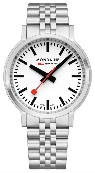 Image of Mondaine MST.4101B.SJ.2SE Stop2Go (41mm) Classic White Dial Watch