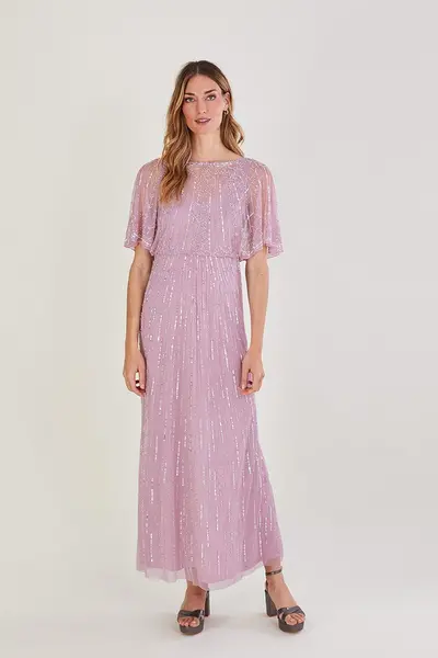 Image of Monsoon 'Elizabeth' Embellished Maxi Dress Pink