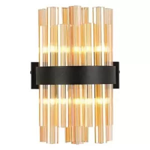 Image of Luminosa Kalih 4 Light G9, Wall Lamp, Satin Black, Amber
