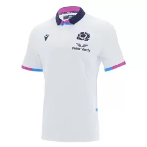 Image of Macron Scotland Alternate Short Sleeve Classic Rugby Shirt 2021 2022 - White