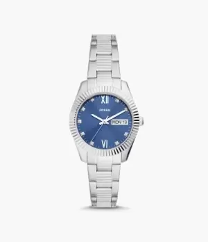 Image of Fossil Women Scarlette Three-Hand Day-Date Stainless Steel Watch