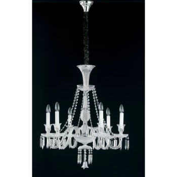 Image of Fan Europe Lighting - Fan Europe LOUVRE 6 Light Chandeliers Chrome 74x72cm