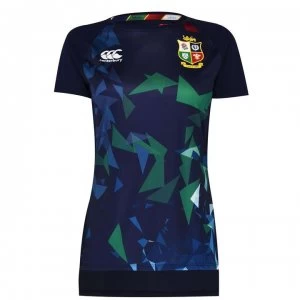Image of Canterbury British and Irish Lions Superlight Graphic T Shirt Ladies - PEACOAT