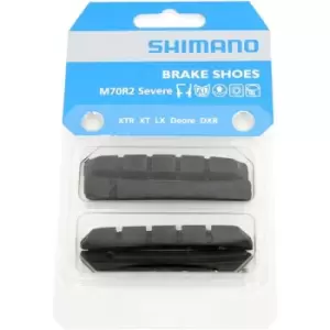Image of Shimano M70R2 Cartridge Brake Shoe Inserts with Fixing Pins - Grey