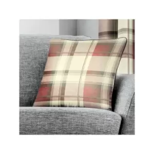 Image of Fusion Balmoral Check 100% Cotton Filled Cushion, Blush, 43 x 43 Cm