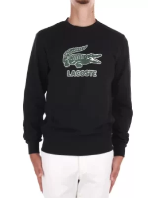 Image of Lacoste Crocodile Logo Sweatshirt - Black Men
