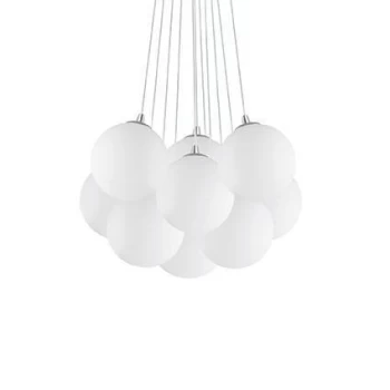Image of Mapa Bianco 11 Light Small Cluster Pendant White, E14