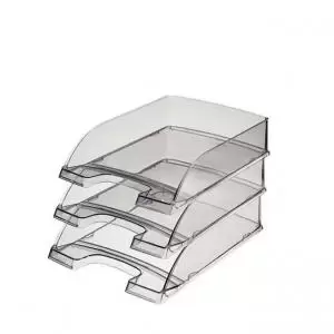 Image of Leitz Plus Letter Tray, Transparent A4. Glass clear - Outer carton of