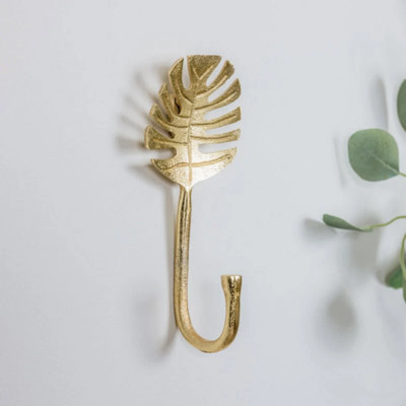 Image of Melody Maison Gold Monstera Leaf Wall Hook Metallic Gold