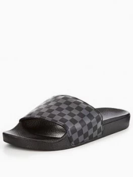 Image of Vans MN Slide On Checkerboard Slider BlackBlack Size 12 Men