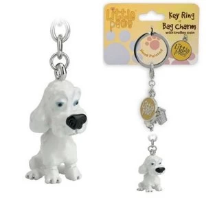 Image of Little Paws Key Ring Poodle White