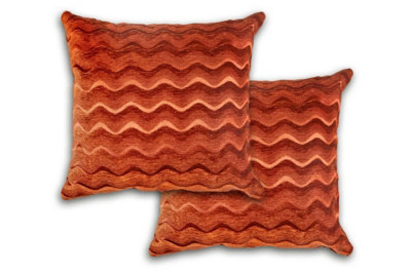 Image of Waves Cushion Cover In Terracotta