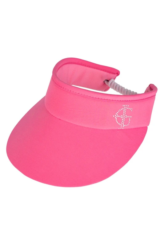 Image of Island Green Diamante Logo Spiral Sun Visor Pink