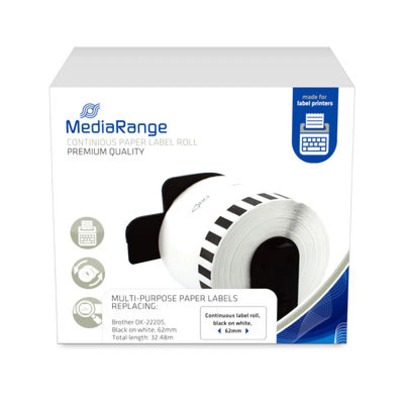 Image of MediaRange Continuous paper label. for label printers using Brother DK