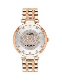 Image of Coach Coach Park Rose Gold Plated Stainless Steel Swarovski Crystal Dial Watch