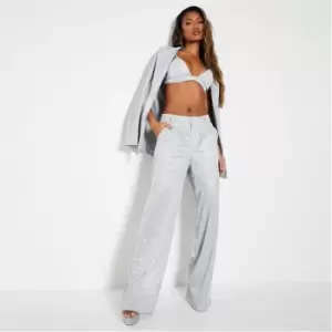 Image of I Saw It First ISAWITFIRST Glitter Trousers Co Ord - Silver