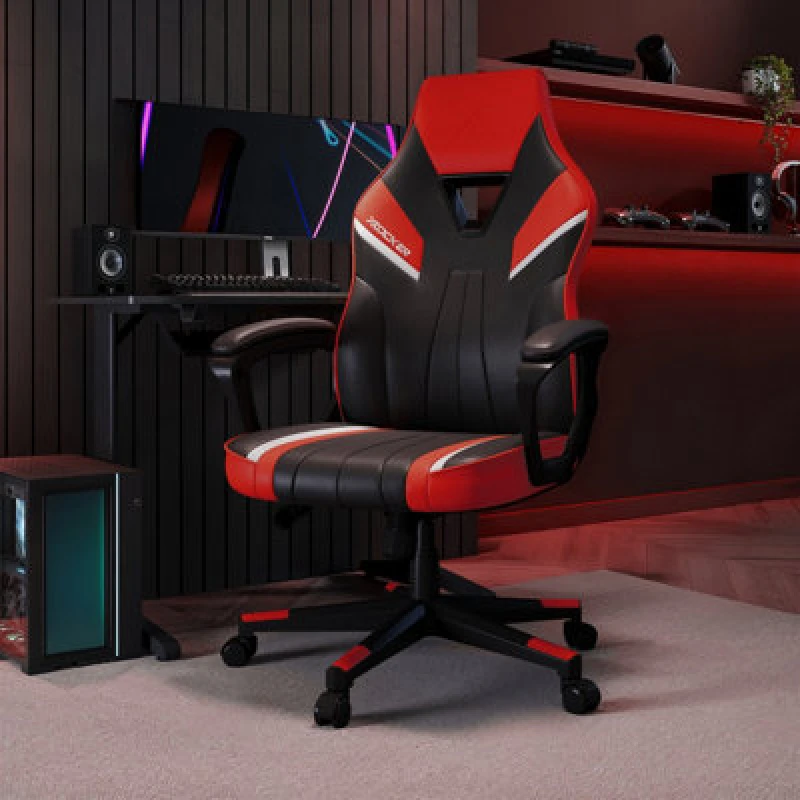 Image of X Rocker Tempest Ergonomic PC Office Gaming Chair - Red, Red 2025240