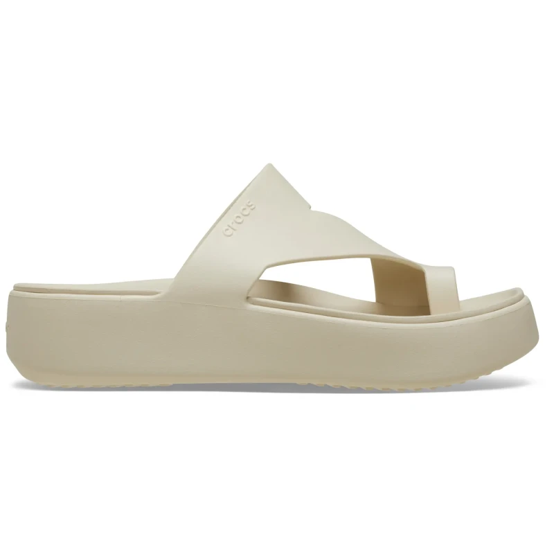 Image of Crocs Wedge flip-flops For Her Crocs Getaway Platform Toe Loop Beige Female 42/43
