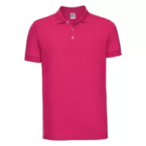 Image of Russell Mens Stretch Short Sleeve Polo Shirt (XL) (Fuchsia)
