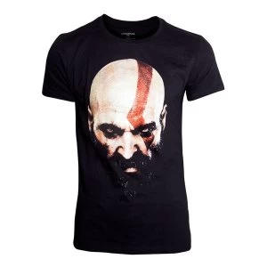 Image of God of War - Kratos Face Mens Large T-Shirt - Black