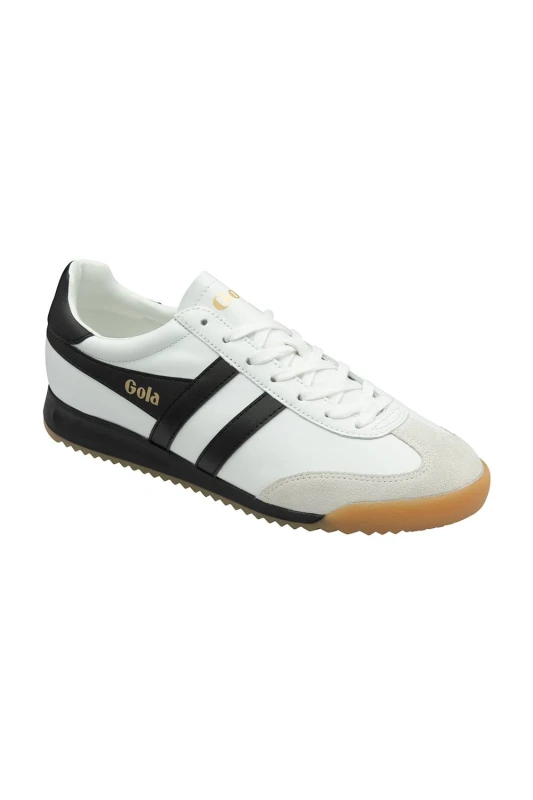 Image of Gola Classics Mens 'Torpdeo Leather' Lace-Up Trainers in White Size: 11 White Male 11