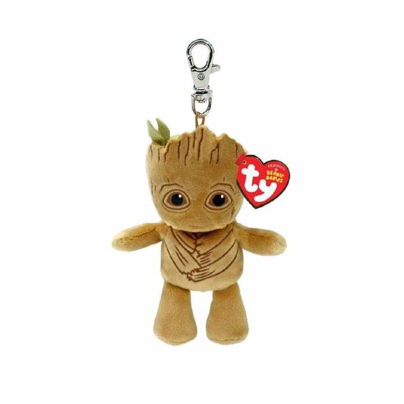 Image of Ty Key Clip Marvel Groot Soft Plush Keychain Multi