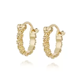 Image of Daisy London Jewellery 18ct Gold Plate Iota Daisy Hoop Earrings 18ct Gold Plate