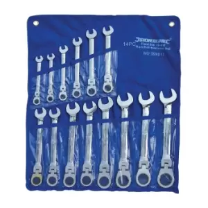 Image of Silverline Flexible Head Ratchet Spanner Set 14pce 8 - 24mm 399017