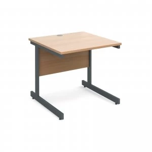Image of Contract 25 Straight Desk 800mm x 800mm - Graphite Cantilever Frame b