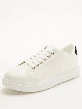 Image of Quiz Black Crocodile Print Trainers - 3